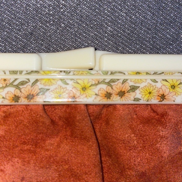 Vintage Rusty Orange velvet Coin purse. - Picture 3 of 5